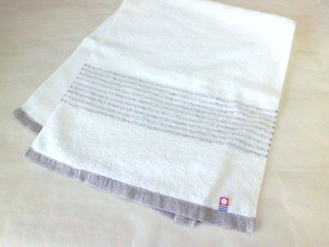フェイスタオル シンプルボーダー（ブラウン）