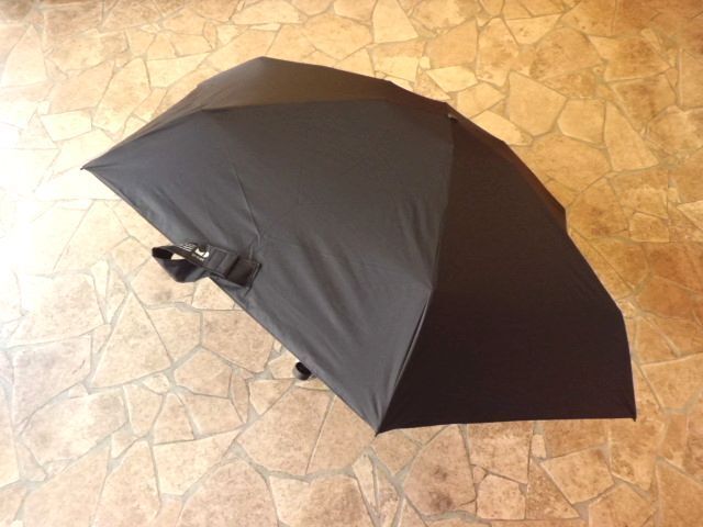 オールウェザーミニマル/プレーンカラー折りたたみ晴雨兼用傘(ブラック)